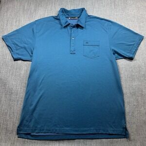 Travis Mathew Shirt Mens XXL Blue Short Sleeve Casual Golf Outdoor Pocket